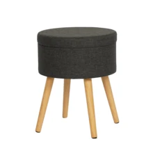 Factory Direct Sale Cheap Nordic Round Ottoman Stool Soft Footrest