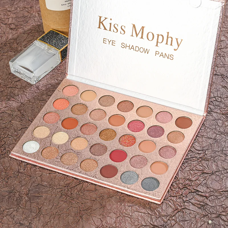 
 OEM Wholesale 35 Color Mashed Potato Eye Shadow Shimmer Glitter Pigmented Private Label Eyeshadow Palette Can be customized  