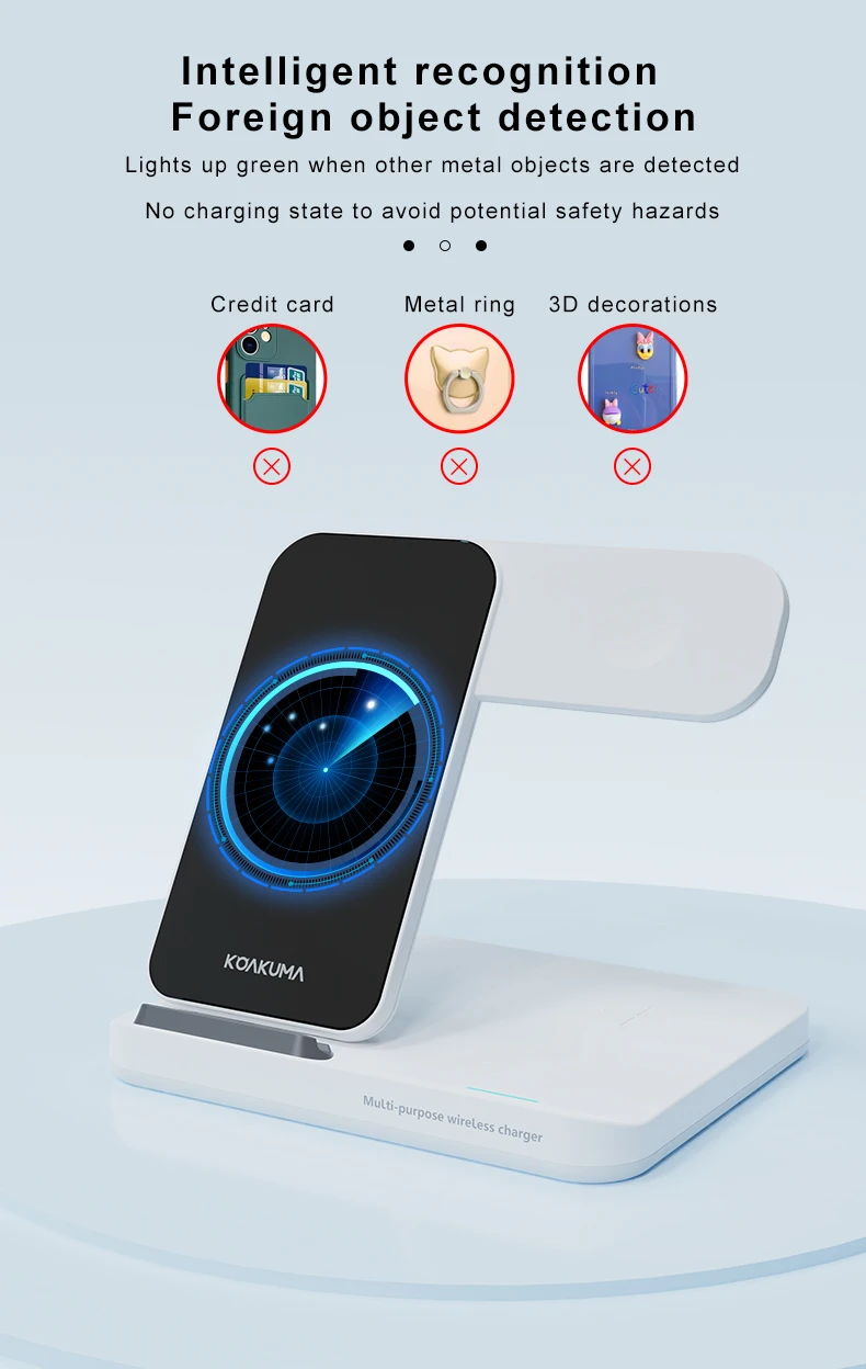 Ldnio Portable Fold 3 In 1 Qi Wireless Phone Charger Stand For