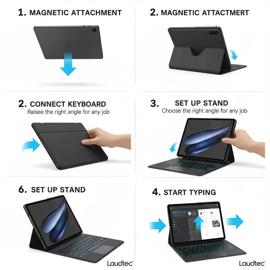product magic keyboard case for samsung galaxy tab s11 ultra 146 backlit magnetic stand multi touch track pad ai key laudtec-4