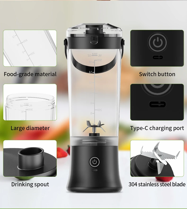 600ML 2026 New Citrus Juicer Electric with Stainless Steel Blades
