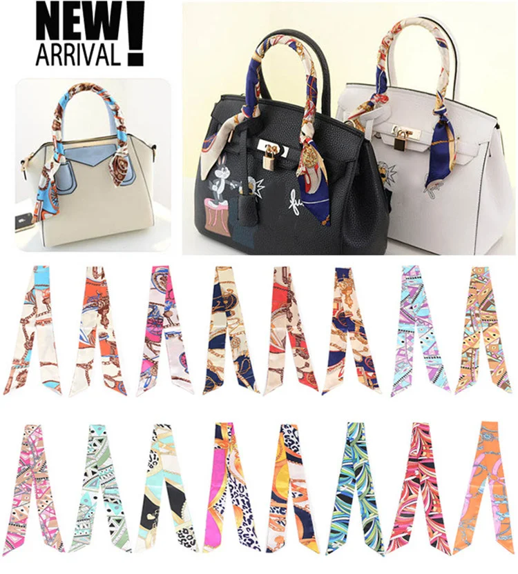 Custom Arts Photos Digital Printed Thin Bag Purse Scarf Silk Twill Skinny Scarf