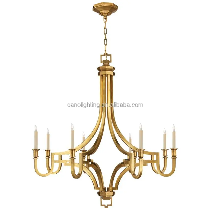 nordic Light luxury industrial black metal brass pendant lamp for living room bedroom hotel room golden decorative chandelier