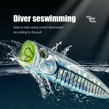 ZOZ Environmentally Friendly Popper Fishing Lure Printed Artificial Hard Bait ABS Material Popper Lure for Fishing – Popper – view 4