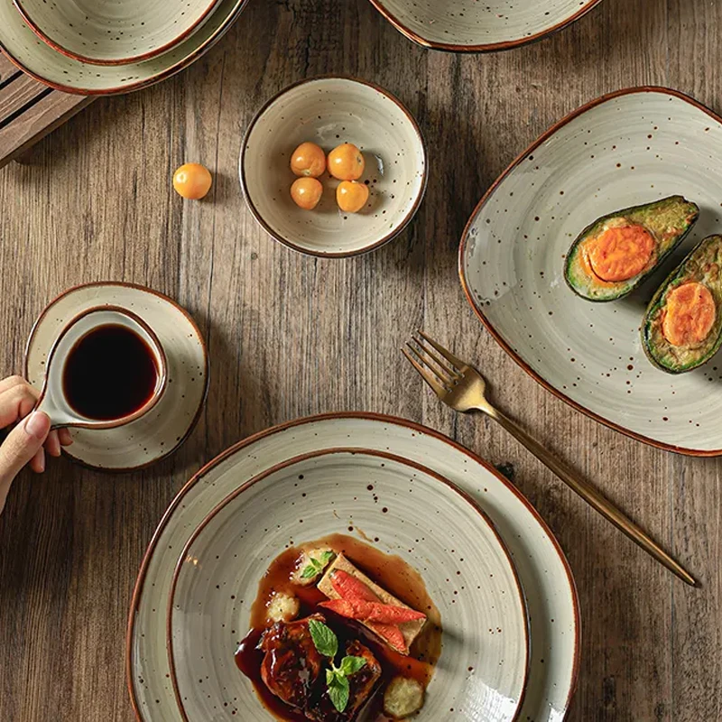 Rustic Handmade Serving Dishes Rustic Square Dinnerware Sets