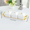 Solid white 3-disc tray with curved handle