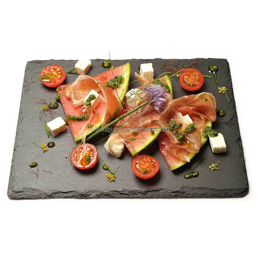 Wholesale Natural Black Cheap Serving Plates Rectangle 15x30 Bulk Slate