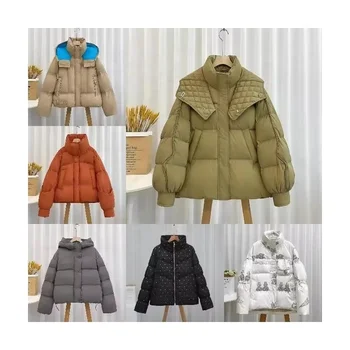 New 2024 women's hooded padded jacket solid color loose pocket long women's winter down jacket