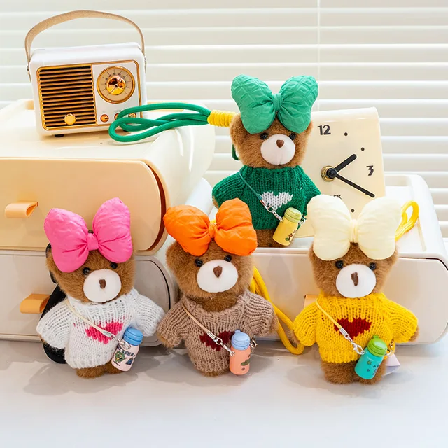 Christmas Tree Mystery Box Sweater Plushie Teddy Bear Pendant Anime Girl Trend Bow Plush Toys Little Bear Stuffed Animal Toys