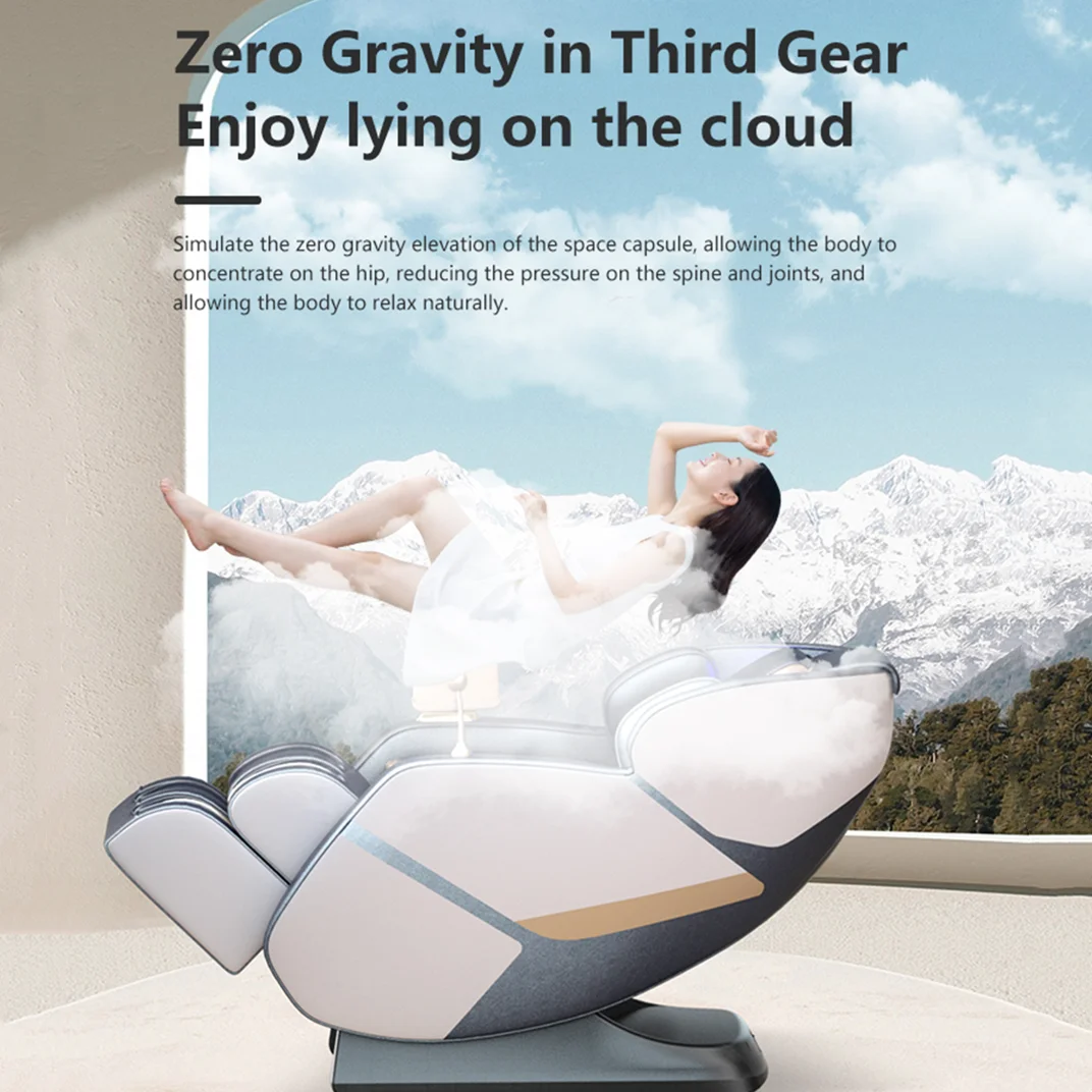 HuangTai Luxury 8D Zero Gravity Spa Massage Chair 60W Smart Tuya Electric  Full Body With Heating Function PU Leather Salon Use