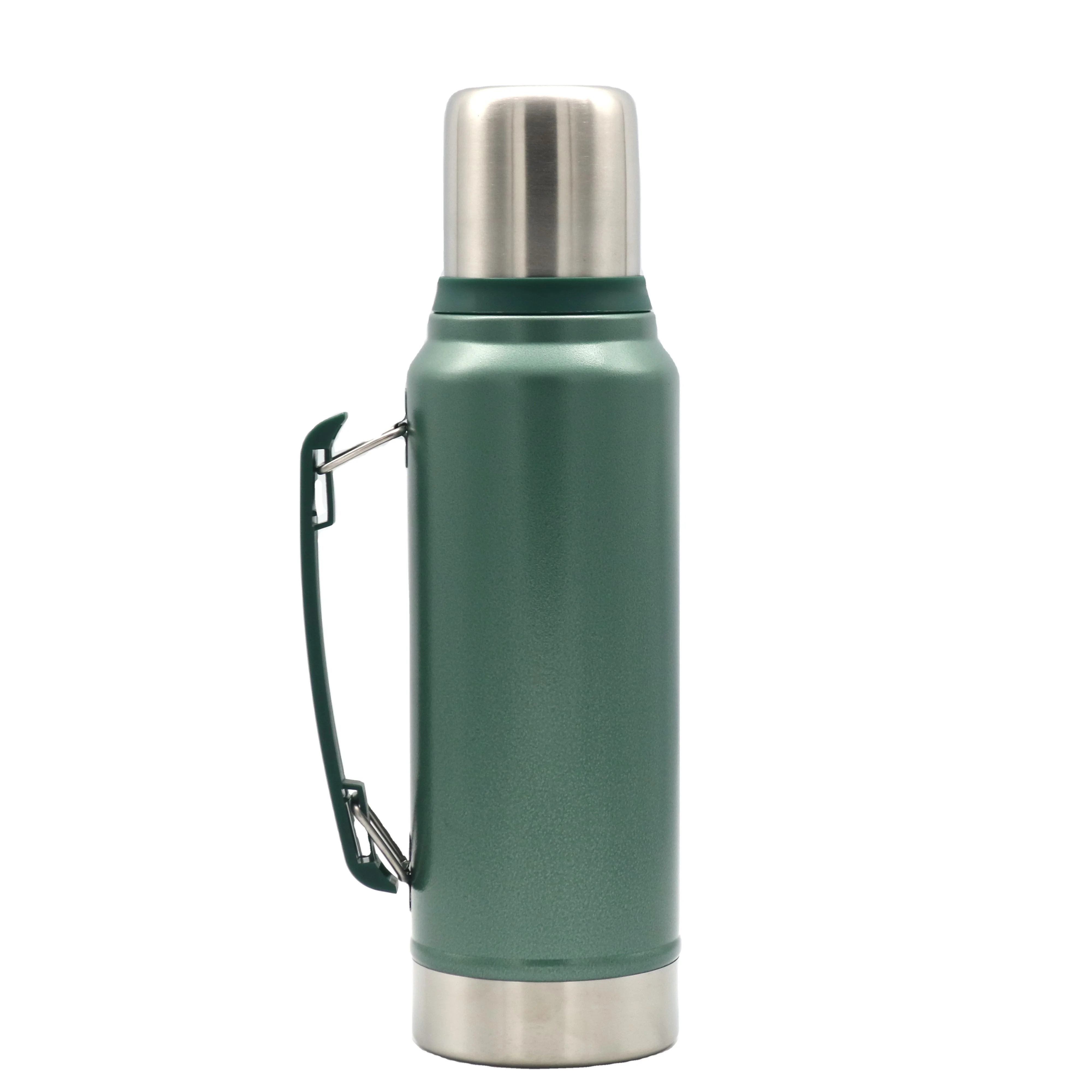 Best Quality Thermos Hammer Coated Stainless Steel Vacuum  Flask Double Wall Insulated Water Bottle with Handle
