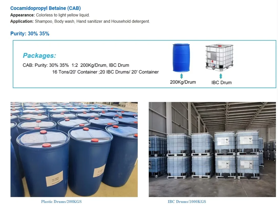 CAB Factory Supply Top Quality CAB-35% Cocamidopropyl Betaine/CAB 35% CAS 61789-40-0