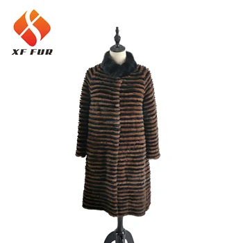 wholesale Factory OEM Service New Fashion Genuine ladies mink knitted fur coats with For Sale