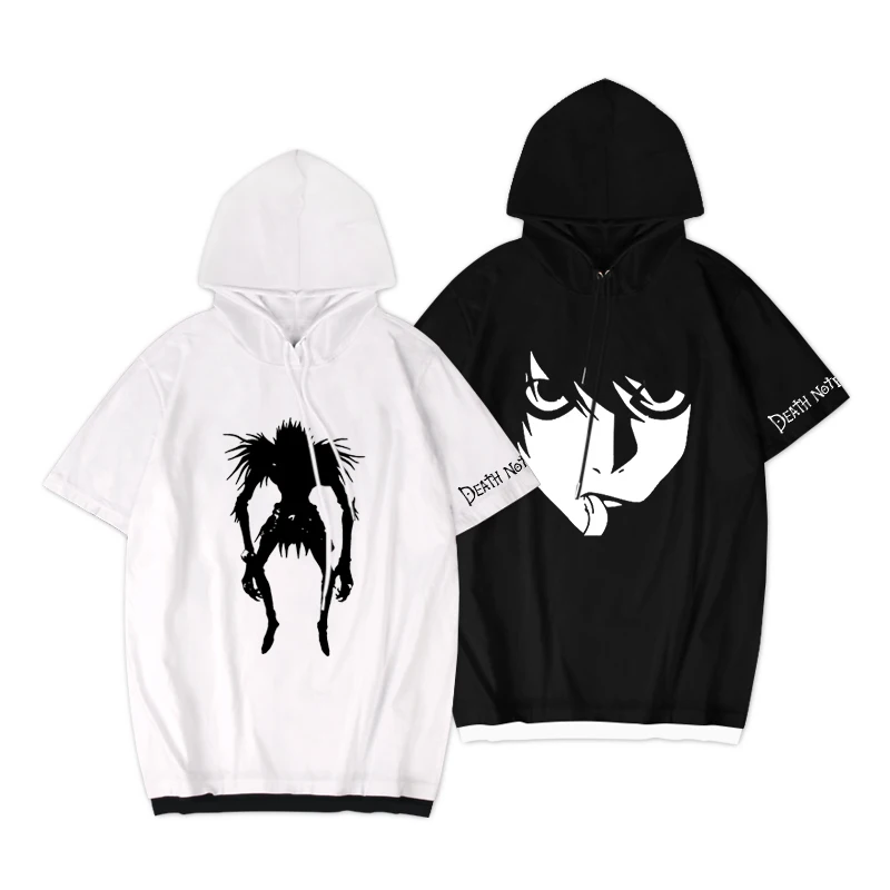 Death Note Short Sleeve Hoodie Yegamitsu L Letter Anime Unisex T-shirt  Clothes - Buy Death Note Short Sleeve Hoodie,Death Note T-shirt,Anime Hoodie  Product on 