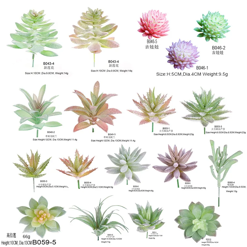 Artificial Flocked Succulents Mini Fake Succulent Plants Faux Premium Decor for DIY Crafting Home Floral Wall Garden Arrangement