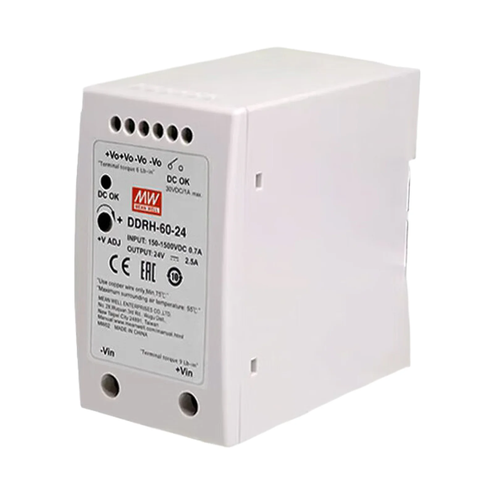 MEAN WELL DDRH-60-24 High Reliability DC-DC Converter, 150~1500Vdc