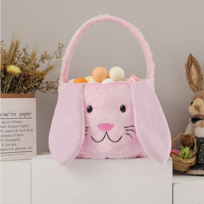 Wholesale Plush Easter Gift Decoration Blank Bunny Rabbit Bags Plaid ...