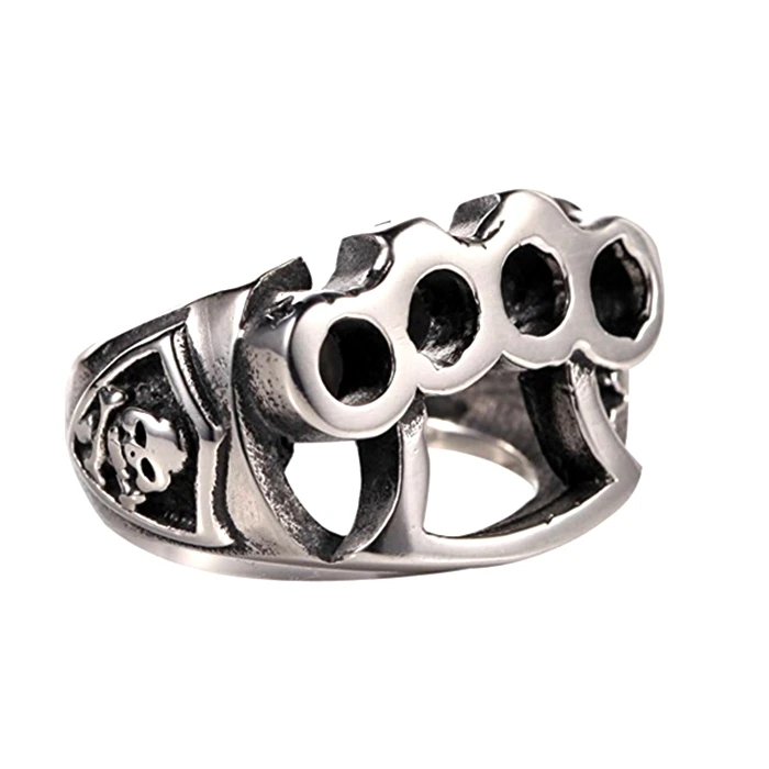 Biker Ring-Stainless Steel-Brass Knuckles Ring-Unisex Ring-Men's Ring-Skull Ring 