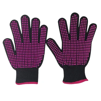 GM2006B Heat resistant Non-sllip Salon Hair Styling Cotton gloves PVC rubber dotted protective hand glove against thermal risks