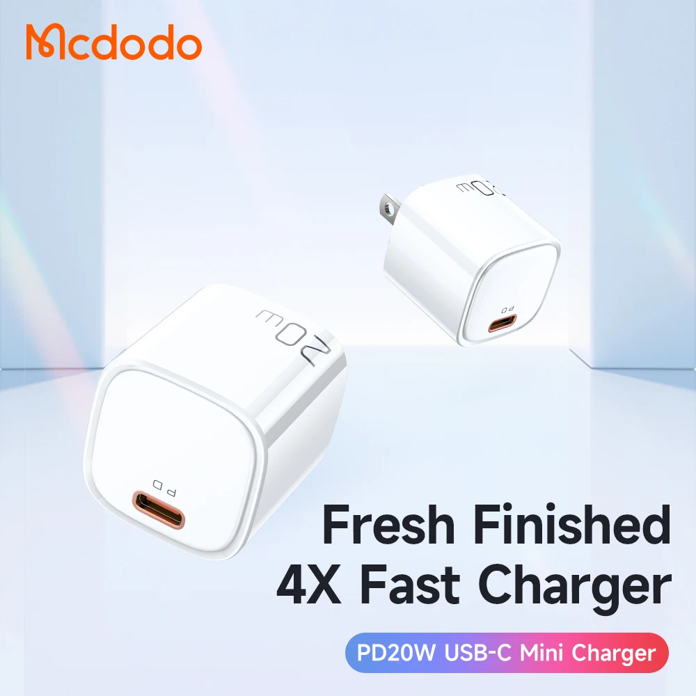 Mcdodo pengisi daya 20W warna US, kotak kabel steker pengisi daya Cepat  Tipe C Pd 18W 20W untuk Iphone Pd 20W