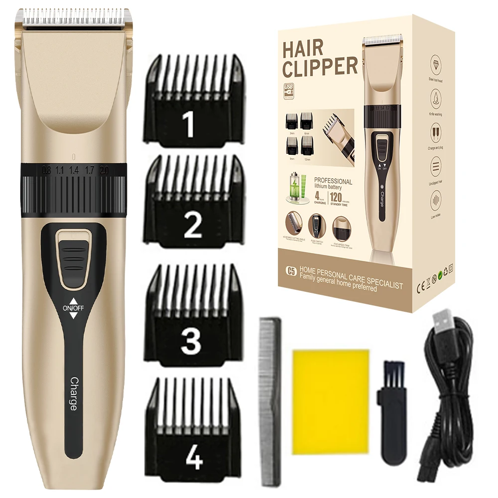 Professional Cordless Adjustable Men's Hair Clipper Professional Hair Clippers