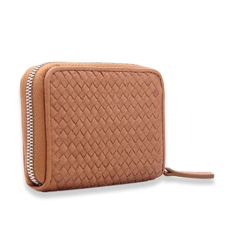 Custom Women Wallet Zipper Leather Card Holder Convenient Small Change Card Wallet