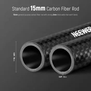 NEEWER 15mm Carbon Fiber Extension Rods 15.7"/40cm Compatible With SmallRig Compatible With Tilta 15mm Rod Rail Support System detail image
