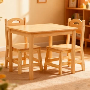 EDULAND Montessori Wood Furniture Set Kindergarten Classroom Design for Preschool Nursery Table & Chair Set for Kids