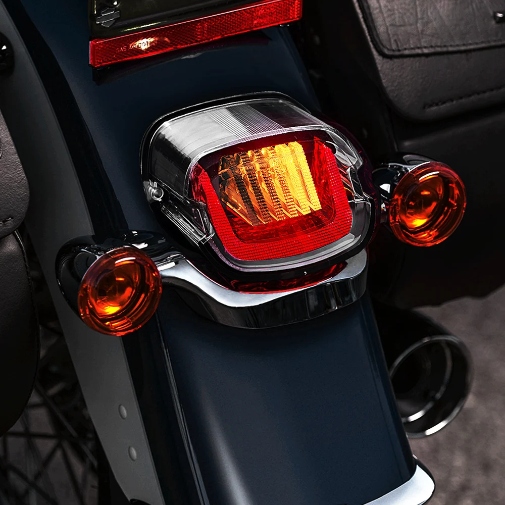 Led Motorcycle Rear Tail Light Led Red Brake Light Yellow Turning Left/Right Led Taillight For Harley Davidson Softail Deluxe