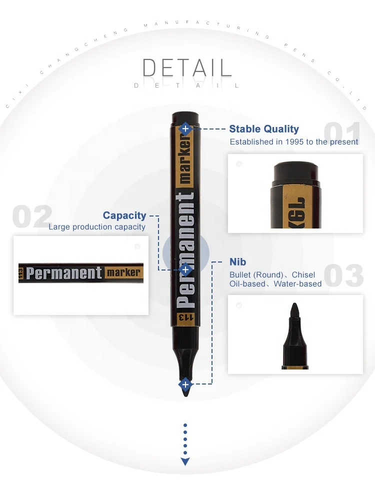 4 colors non toxic smooth writing water resistant oil based permanent marker with bullet or chisel tip for office and supplies