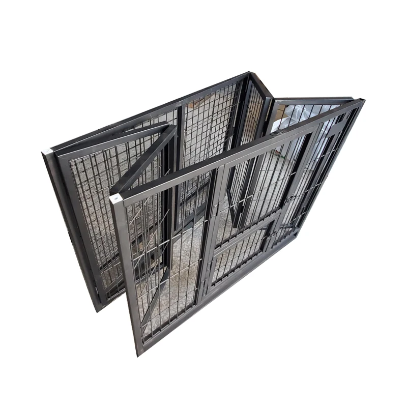 Single Layer Double Door Giant Dog Cage Black Customizable Dog Cage