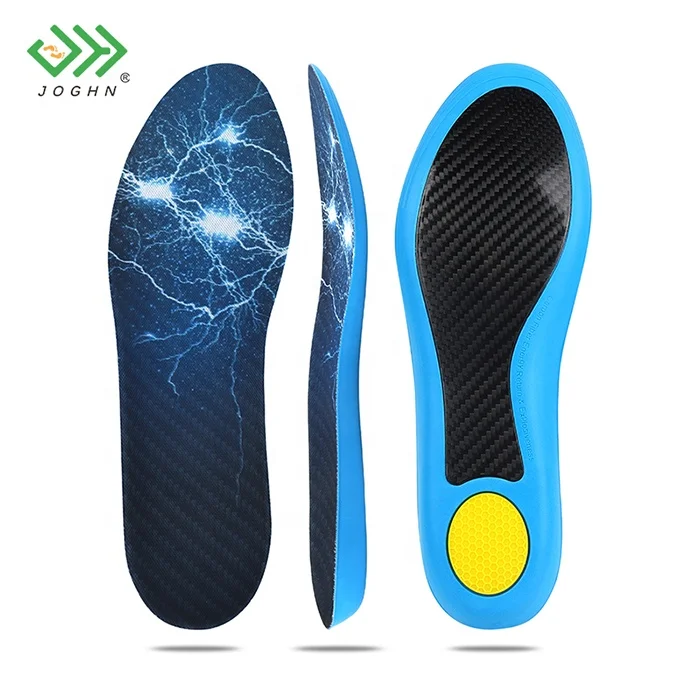 JOGHN Modische Carbon-Faser-Insole für Basketball-Sport-Schuh-Fersenpolster-Einlagen Erwachsenen-Trainingssport Carbon-Faser-Einlagen