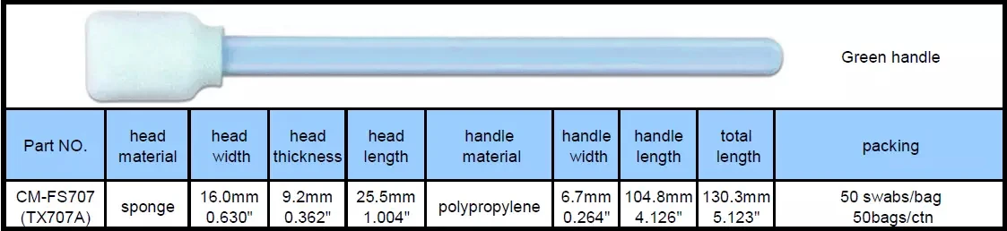 Чистая комната губки подсказки пены полиуретана корпии свободная от плоская вытирает тампоном CM-FS707 1