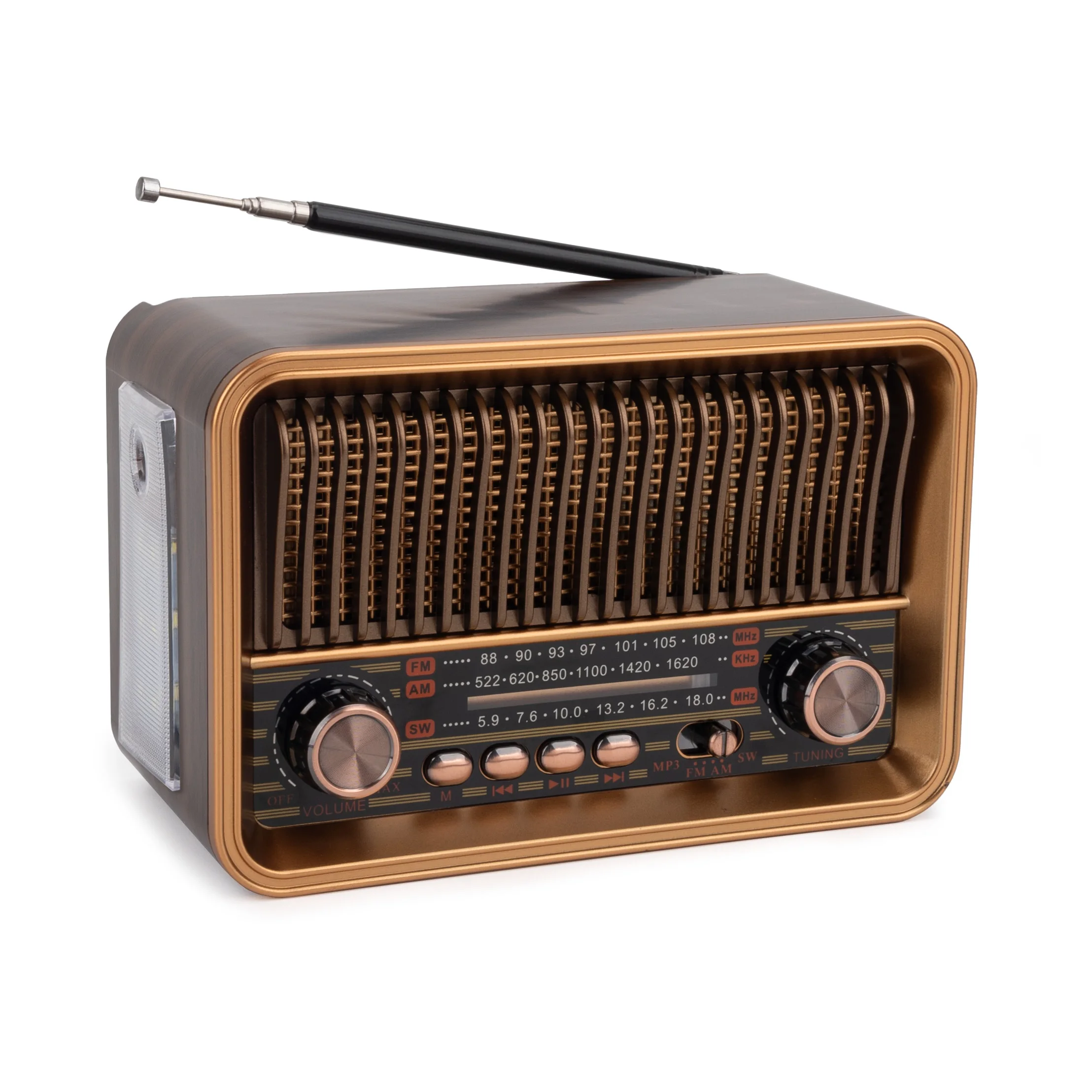 Luxury Classical Portable Solar AM FM Radio with USB for Bluetooth & Flashlight Hot New Type Plastic Material