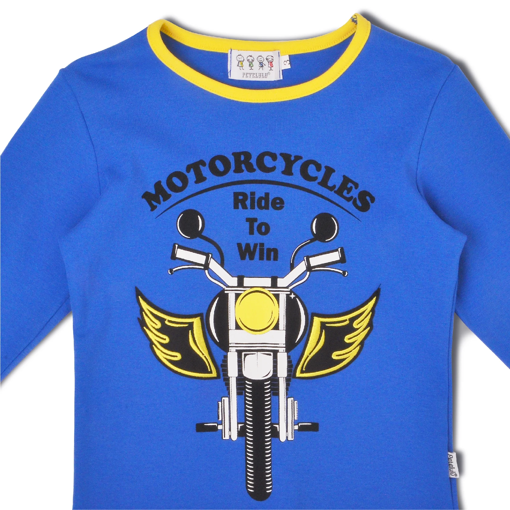 Крутая детская пижама из 100% хлопка с длинным рукавом и круглым вырезом принтом мотоцикла
