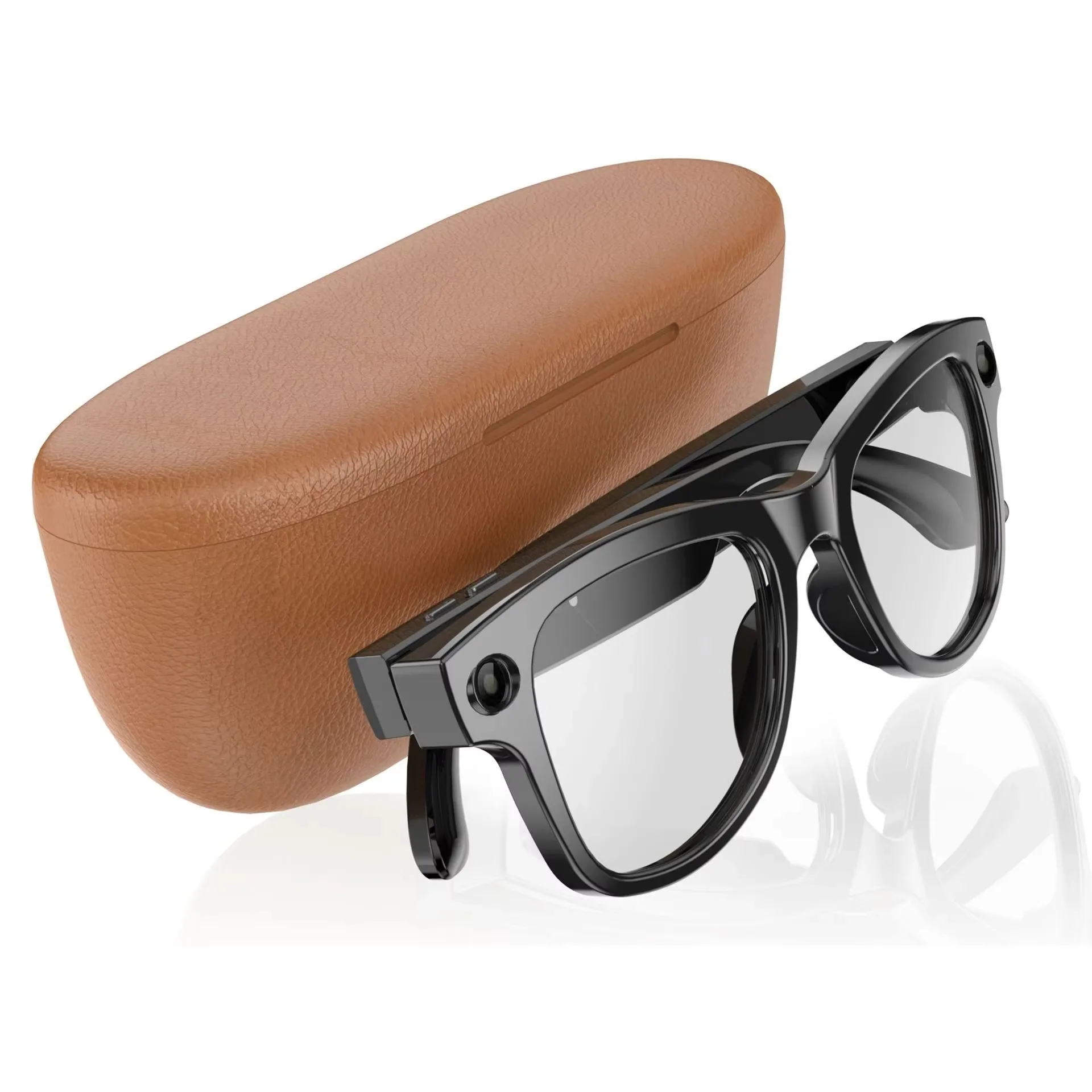 M02 800W Pixel Black Technology Smart Glasses Magnetic Charging Rechargeable Case 1080P IPX-5 Waterproof WiFi Transmission Image - Image 2