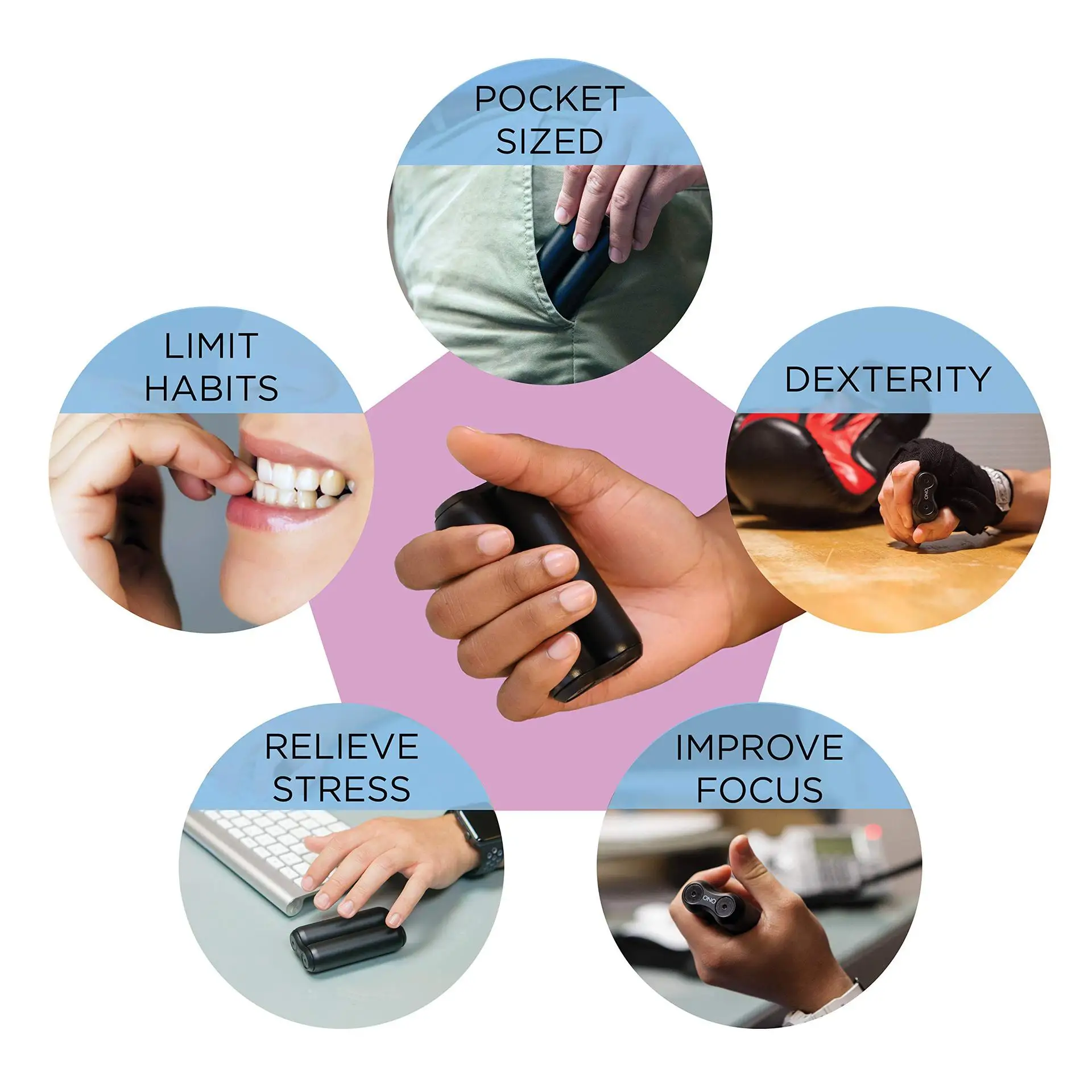 Multi Functional Promotes Focus Clarity Compact Hand Roller Handheld Fidget Toy for Adults Help Relieve Stress Anxiety Tension