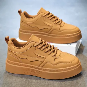 Spring Men's Shoes New Breathable Men's Trend Versatile Thick Soled Sports Shoes Casual Black Board Shoes