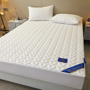 Quilted Style Waterproof Mattress Cover with Zipper Six-Sized Fitted & Flat Sheets Disposable Home Hotel Hospital Use