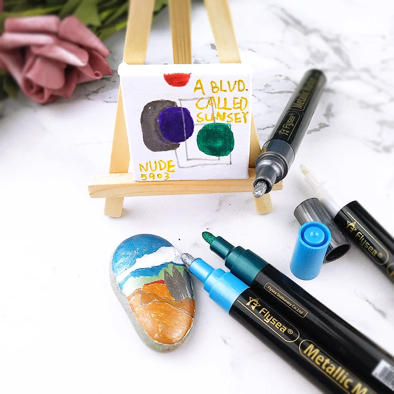 Metallic Marker Pen Water Based Marker for Wax Seal Photo Glass Laminated Paper