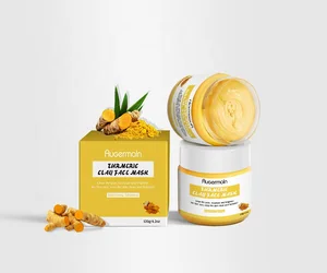 Private Label Honey Brightening Turmeric Mud Face Mask Vit C Yellow Turmeric Clay Mask