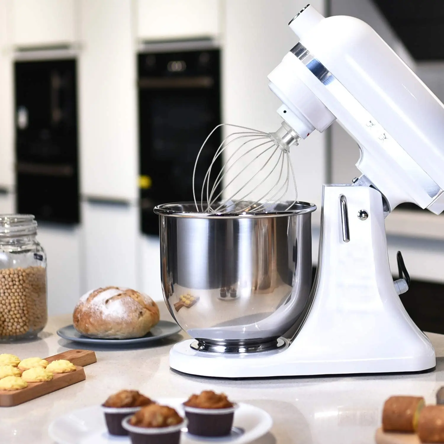 K45WW 6-Wire Whip Attachment For Tilt-Head Stand Mixer, Stainless Steel. Egg Heavy Cream Beater, Cakes Mayonnaise Whisk Mixer ac