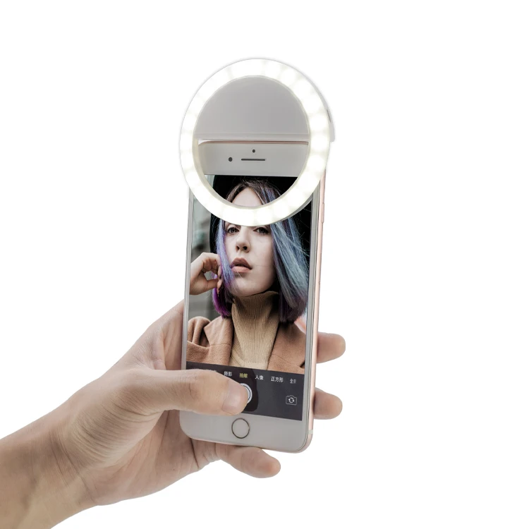 Global Bridge Universal Selfie Led Light Portable Flash Ring 36 LEDS Luminous Ring Clip Light Fit For All Size Smartphone