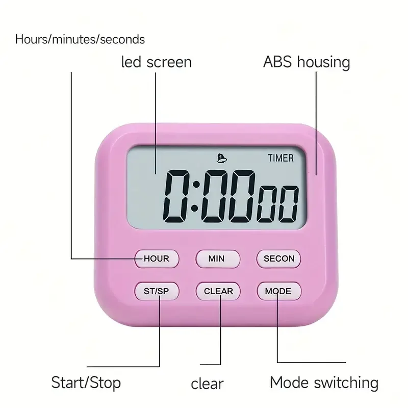2024 Promotion Mini Portable Kitchen Timer Smart Electronic Countdown Magnetic Digital Timer With LCD Display