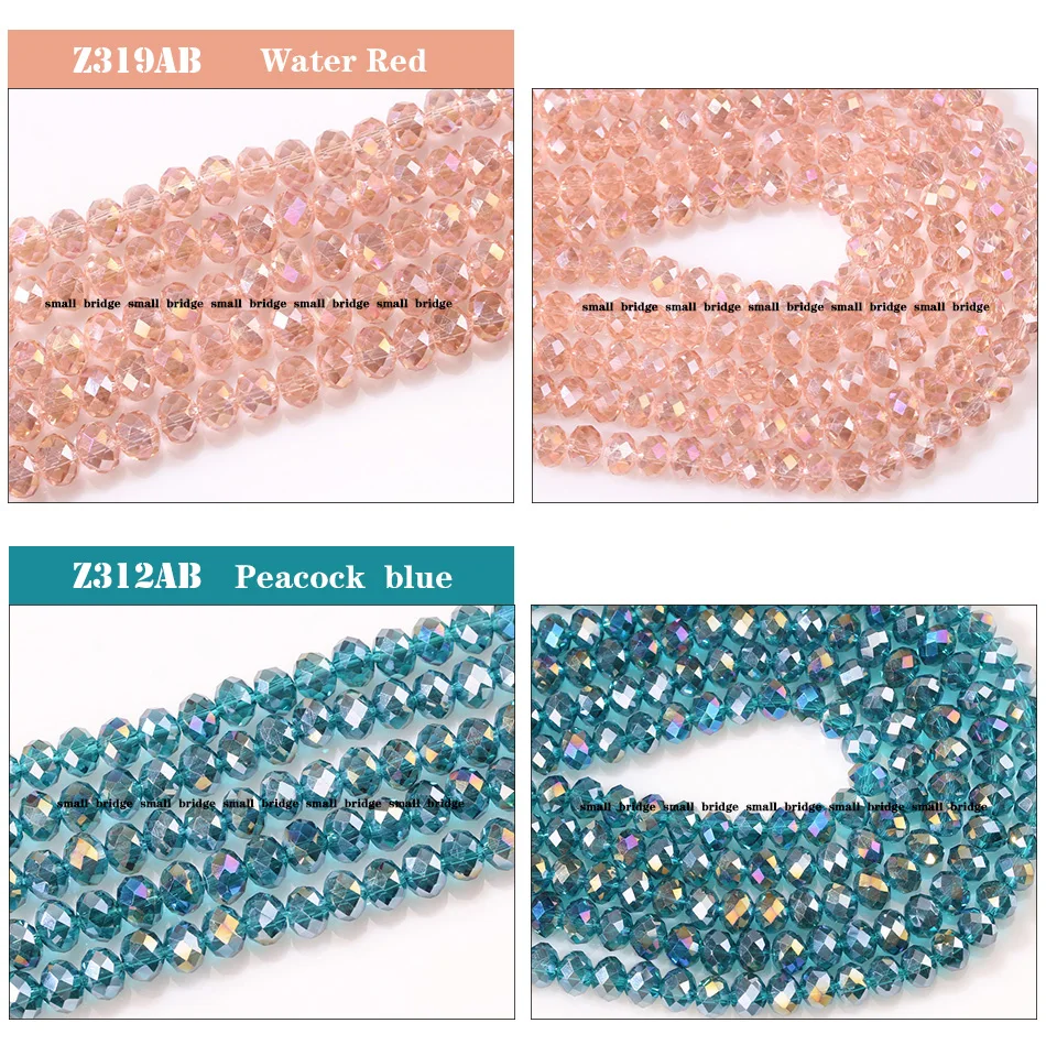 4mm Crystal Loose Beads Faceted Rondelle Glass Bead  with hole for jewelry making and bracelets manufacture