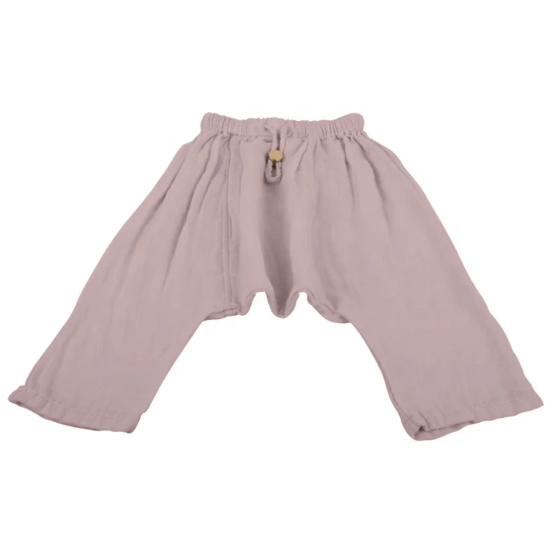 
 Мягкие дышащие простые бамбуковые хлопковые муслиновые детские брюки  