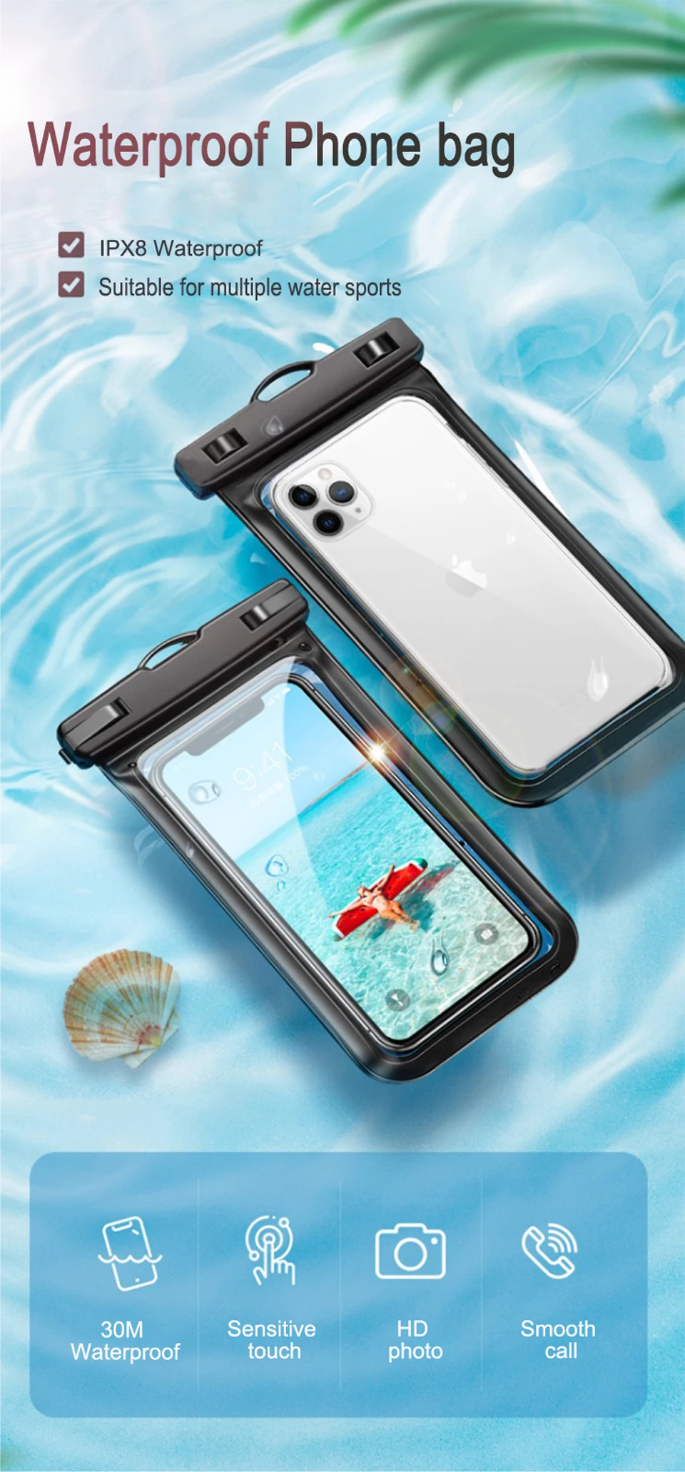 waterproof bolsa for water sports