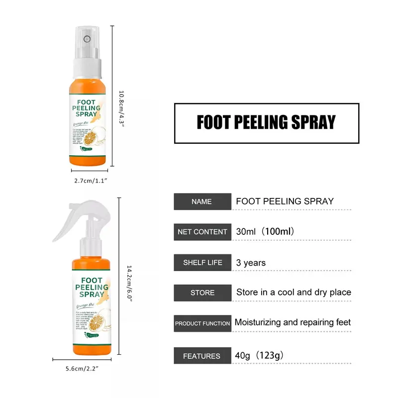 Private Label Foot Callus Cleaner And Massager Remover Foot Spray For
