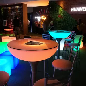 Modern Restaurant Furniture Waterproof Bar Table Lighted Led Table for Night Club
