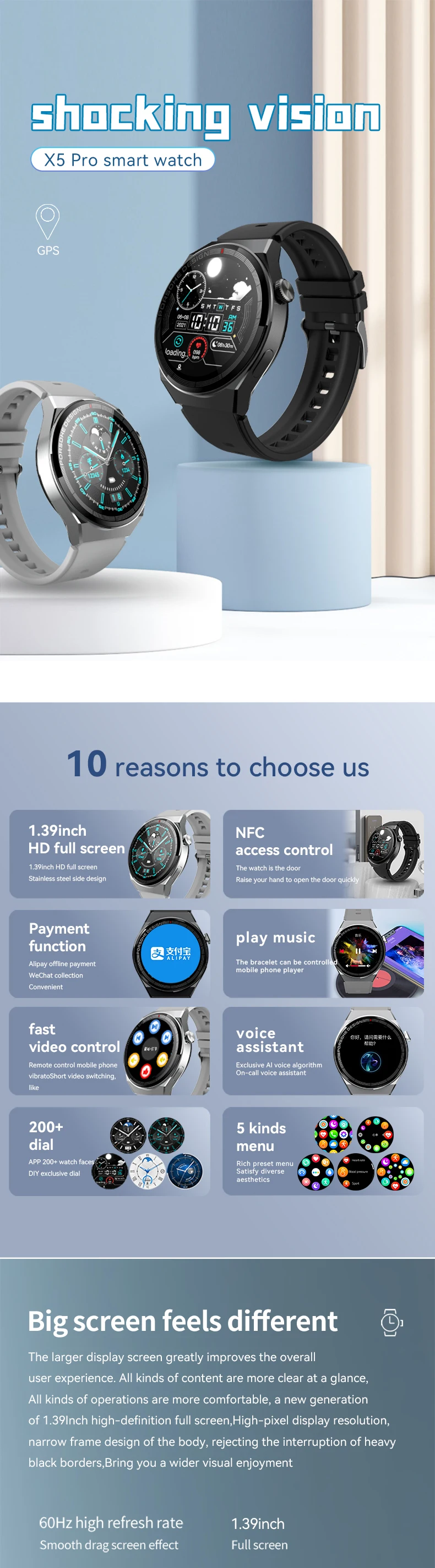 2023 X5 Pro Smart Watch X5pro Smart Watch Ip68 Waterproof Heart Rate ...